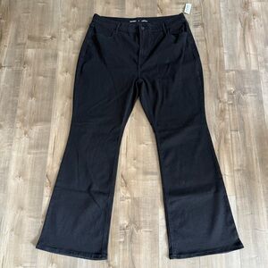 NEW Old Navy High-Rise Wow Flare Black Jeans Women 18 Pants Stretch‎ Dark